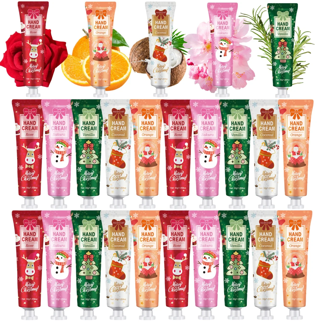 20PCS Christmas hand cream gift set-creamy moisturizer for dry hands, perfect gift for women, Daily Hand Care