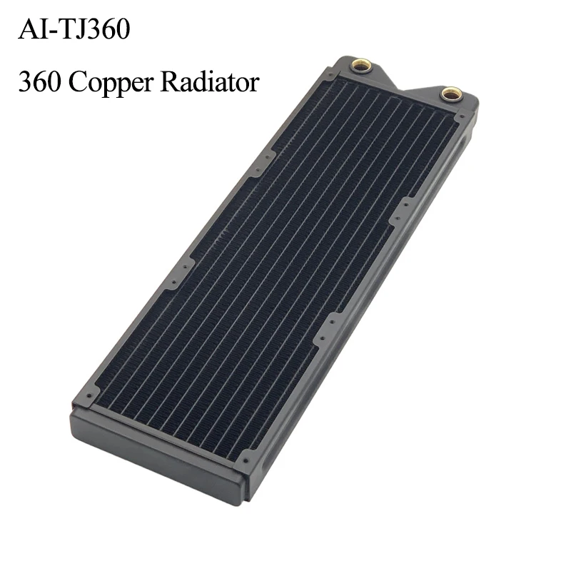 Imagem -02 - Aicooler-radiador de Refrigeração de Água de Cobre 120 mm 240 mm Dissipador de 360 mm 27 mm Espessura Adequado para Fãs de 120 mm Refrigerador de Água Preto