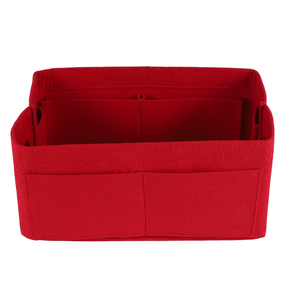 ABQR الأحمر حقيبة التخزين المنزلية محفظة المنظم ورأى إدراج حقيبة ماكياج المنظم الداخلية محفظة المحمولة حقائب مستحضرات التجميل تخزين حمل