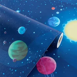 Self-Adhesive Wallpaper Universe Pattern Contact Paper Peel and Stick Waterproof Living Room Wallpaper for Bedroom Wall Sticker