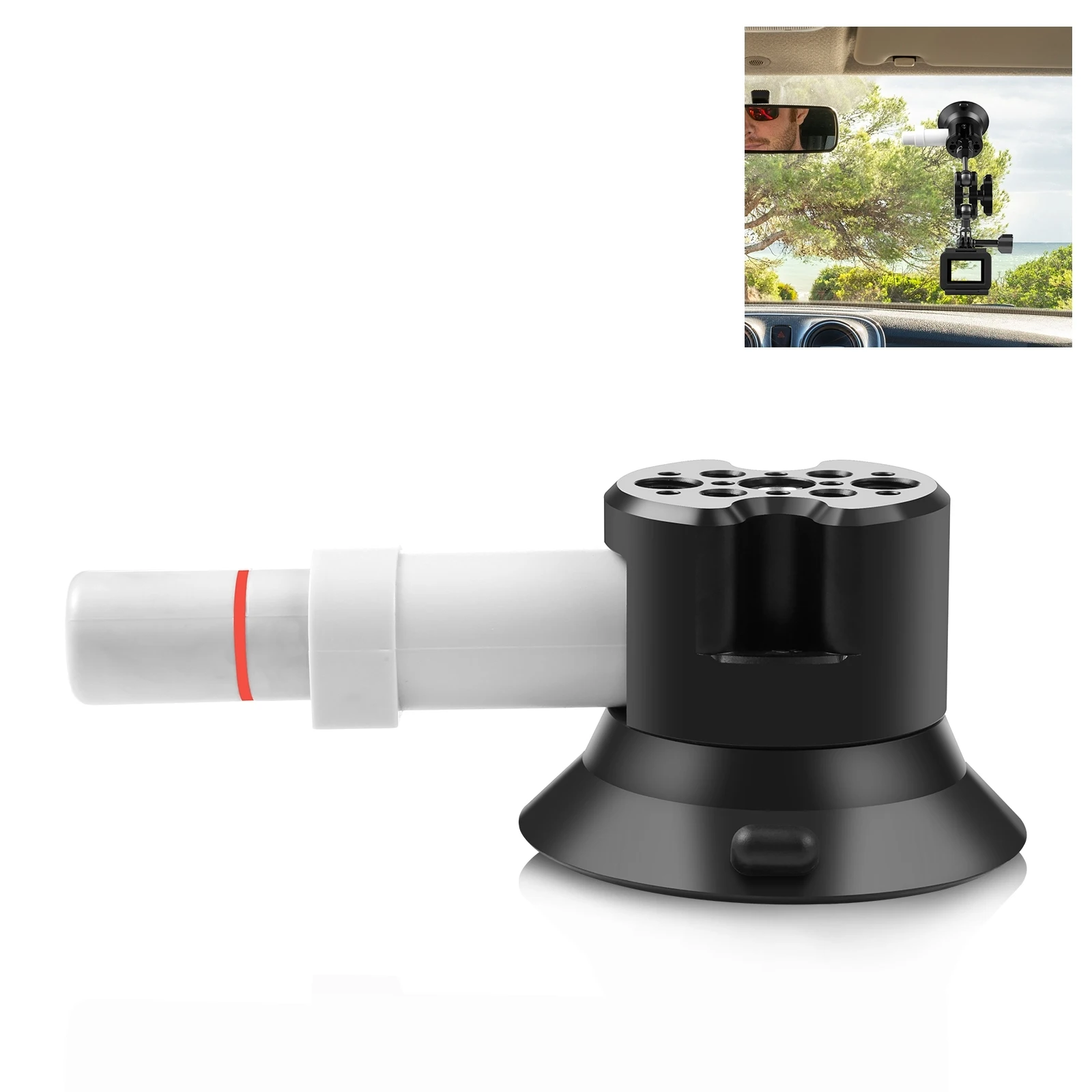 

PULUZ 3 inch Car Single Pump Suction Cup 1/4" 3/8" Aluminum Alloy Mount For GoPro Insta360 Auto Car Lamp Stand Mount