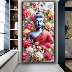 Large Buddha peony Diy Diamond Painting New 2025 Cross Stitch Kits Gothic Full Square Round Diamond Mosaic Embroidery Home Decor