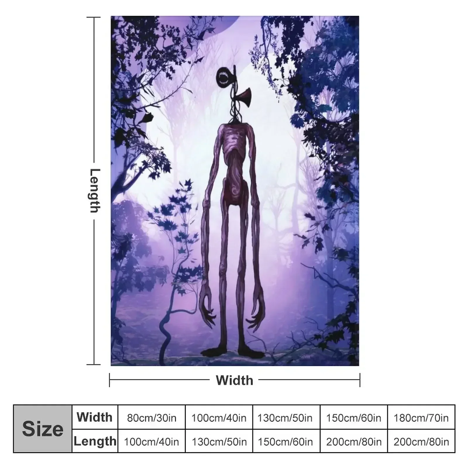 Siren head in purple horror background Throw Blanket Decorative Throw For Sofa Thin Shaggy Loose Blankets