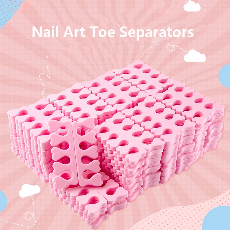 100 Pcs/bag Nail Art Sponge Finger Divider Toe Divider Toe Isolating Finger Separator Beauty Tool Nail Pedicure Pedicure Kits AA