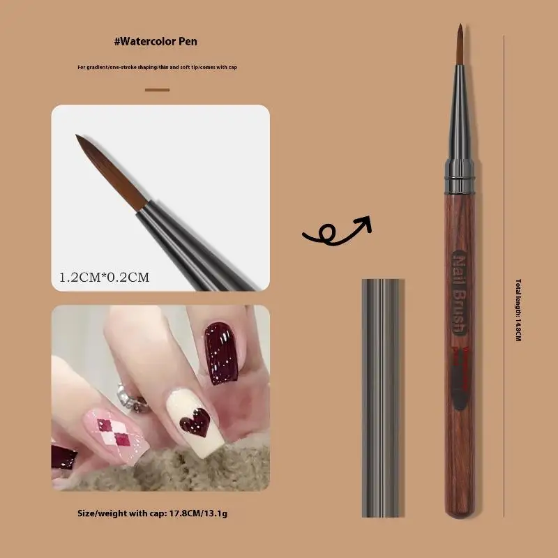 샌들 우드 디테일 네일 아트 펜 고품질 그림 펜 네일 광선 요법 펜 네일 건설 그림 조각 펜 도구