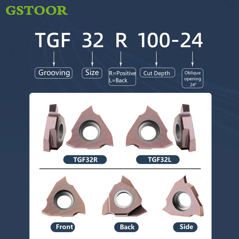 TGF32R 050-300 서클립 수직 경사 홈 선삭 공구 CNC 선반 커터 스테인레스 스틸 용 슬롯 카바이드 인서트