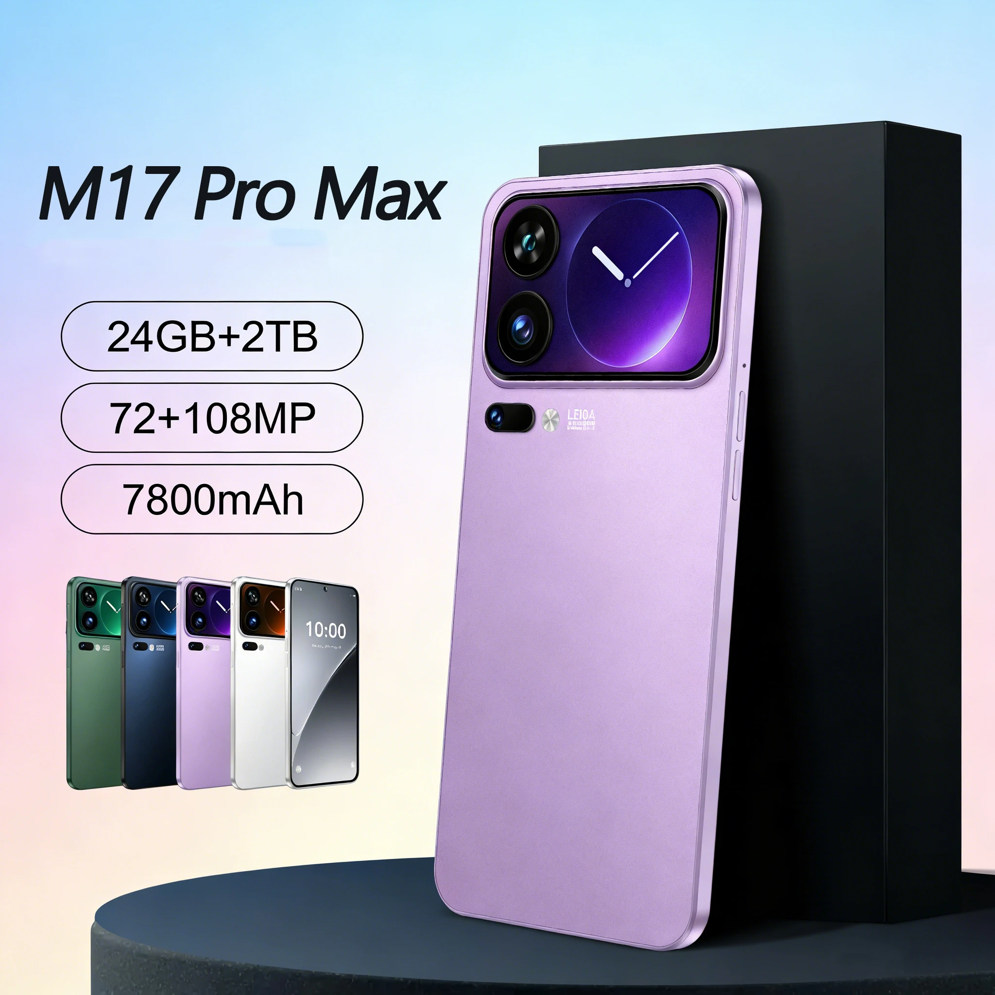 

2026 NEW HOT Silicone Case For M17 Pro Max Global Edition 7.3" Punch-Hole Snapdragon 8 Gen4 16GB 1TB 5G 7800mAh 108MP Type-C