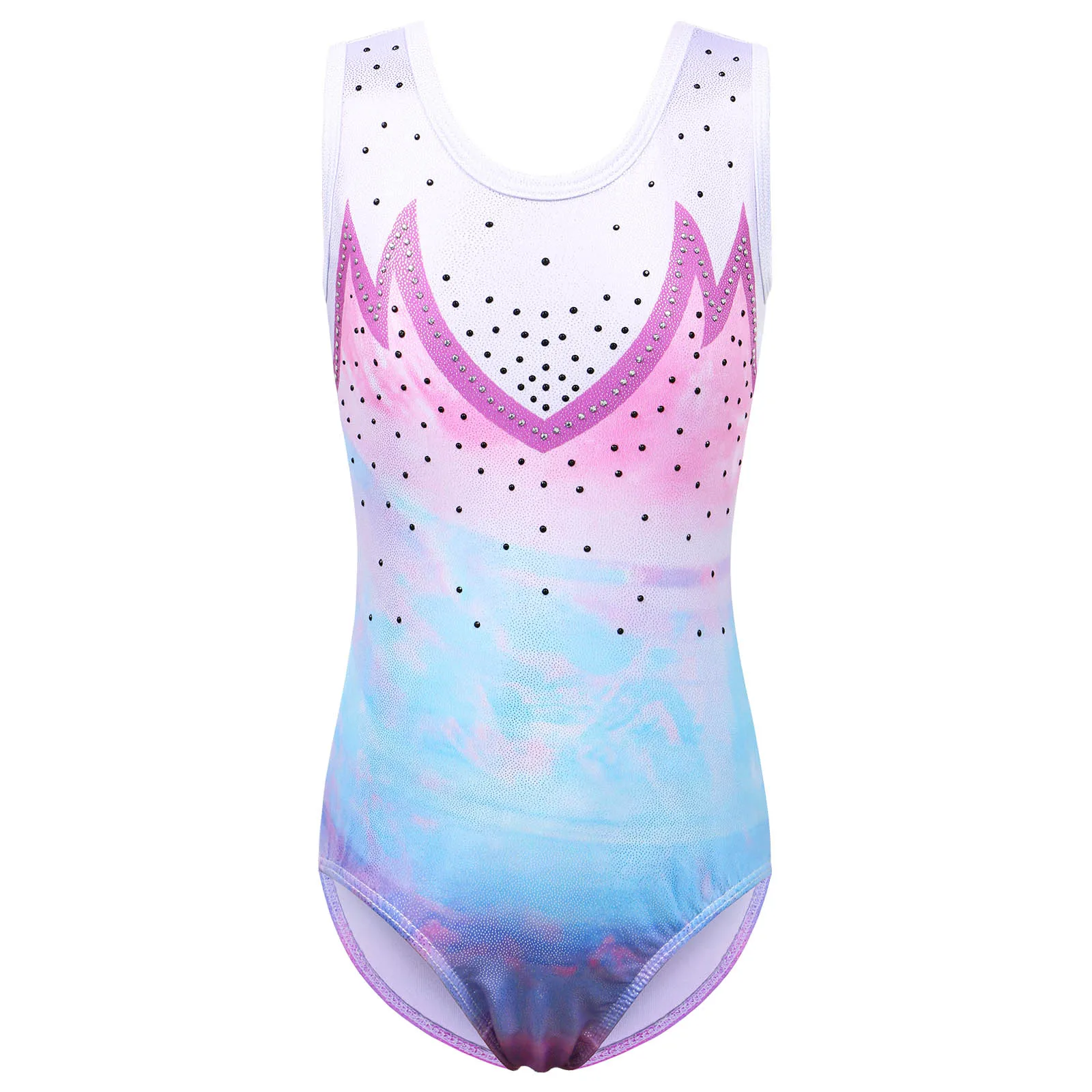 BAOHULU Girls Ballerina Ballet Leotard Star Design Gymnastics Leotard Sleeveless Splice Dance Ballet Jumpsuit Bodysuit for Child