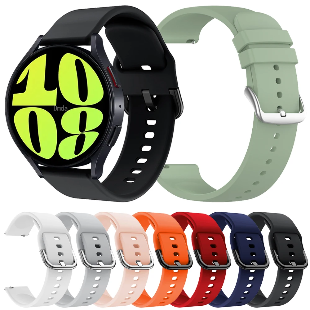 سيليكون رياضي لساعة سامسونج جالاكسي ، حزام بديل ناعم ، حزام 6 ، 5 برو ، 44 ، 40 ، 4 ، 6 ، كلاسيكي ، 43 حزام ، 47 ، 20 ، 22 أو