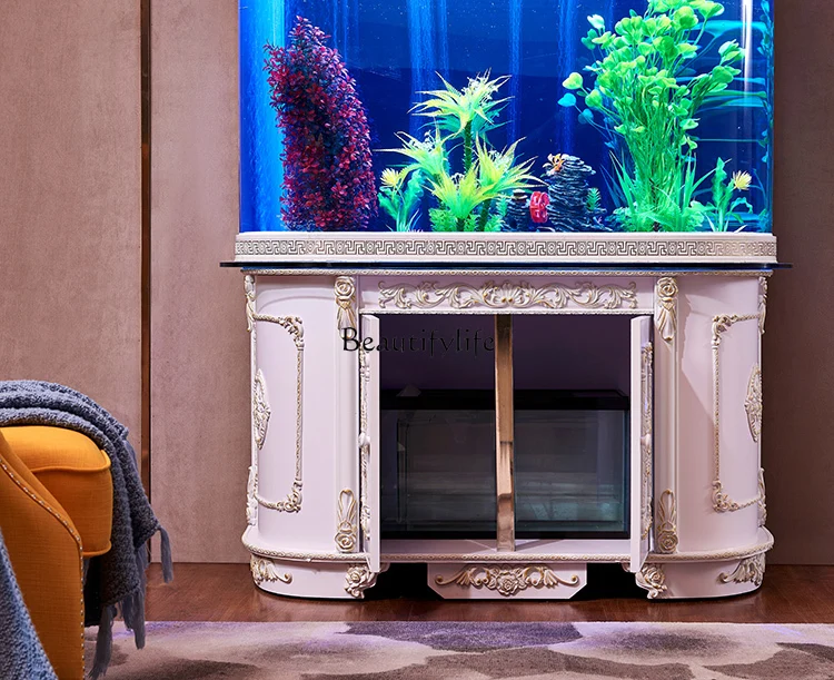 European Double Circle Fish Tank Living Room Home Bottom Filter Glass Aquarium Ecological Change Water