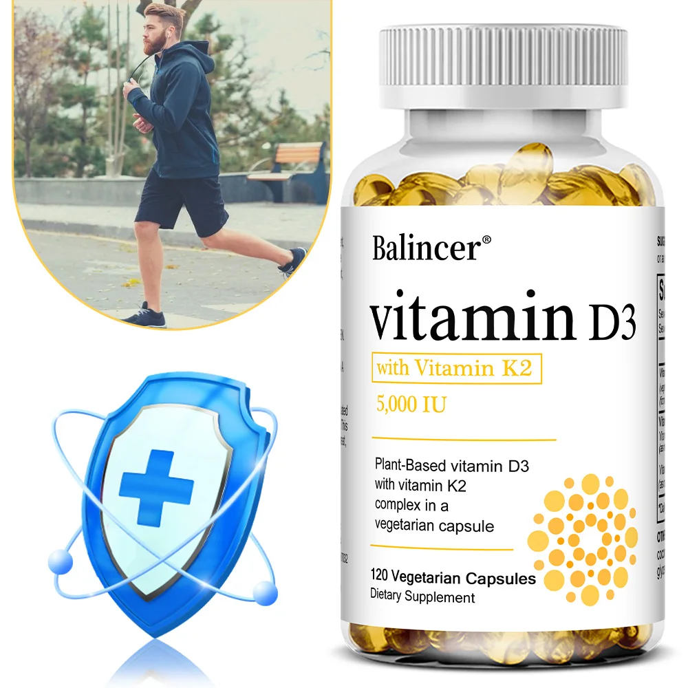 

Vitamin D3 K2 Supplement - Strengthen Bones, Support Heart and Joint Health, Improve Immunity, Mood and Energy Levels