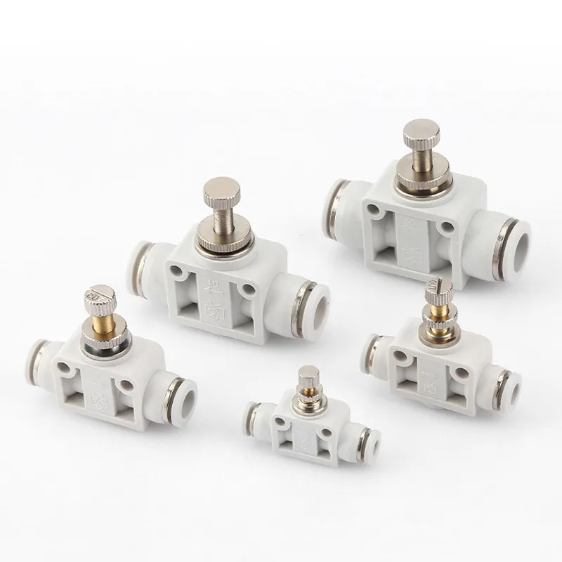 

Pneumatic throttle valve SA-4/6/8/10/12mm Pneumatic Air Connector Fitting Control Valve OD Hose Plastic Push In
