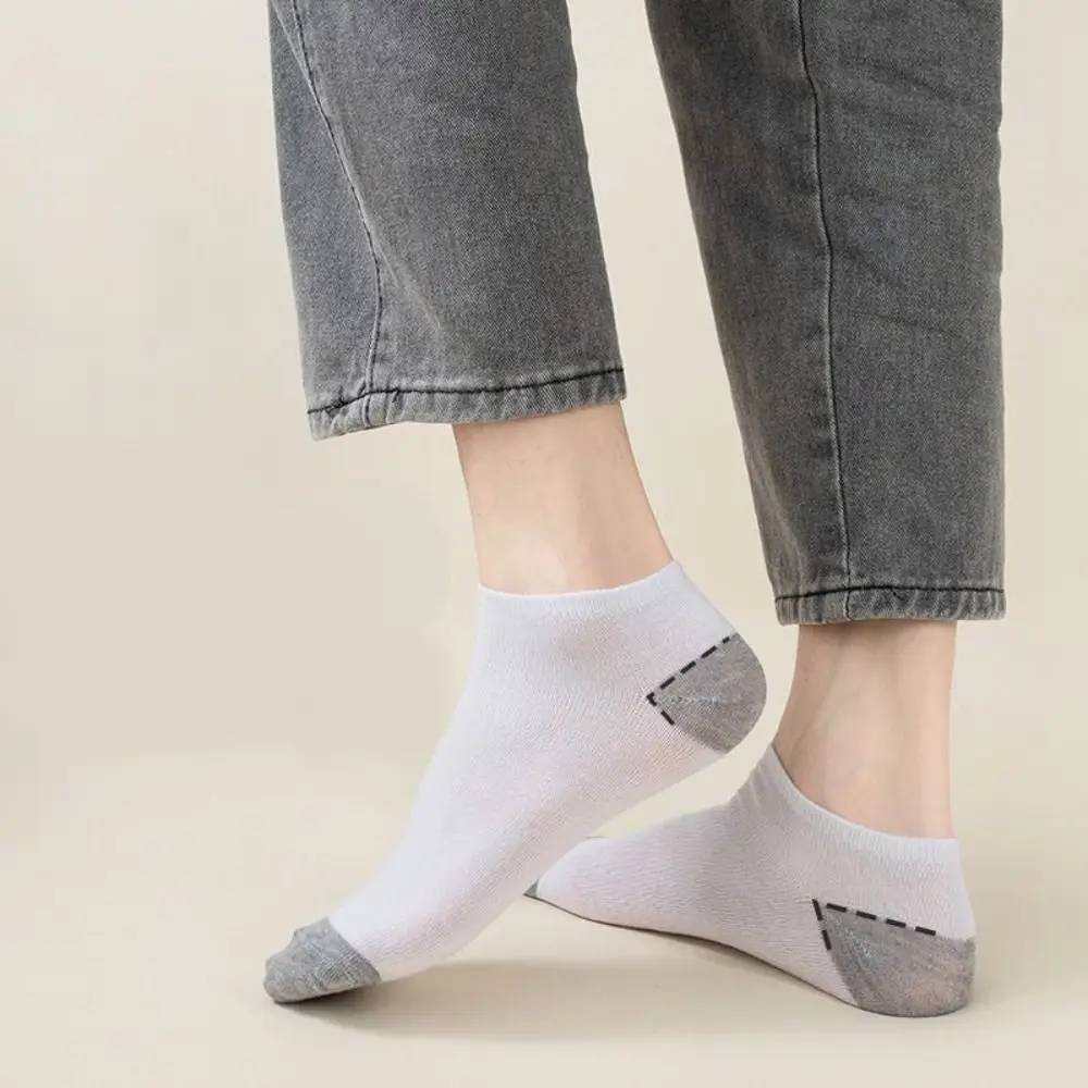 

10Pairs Patchwork Women Ankle Tube Socks Non-slip Breathable Summer Boat Socks Sweat-Absorbing Short Invisible Socks Sports