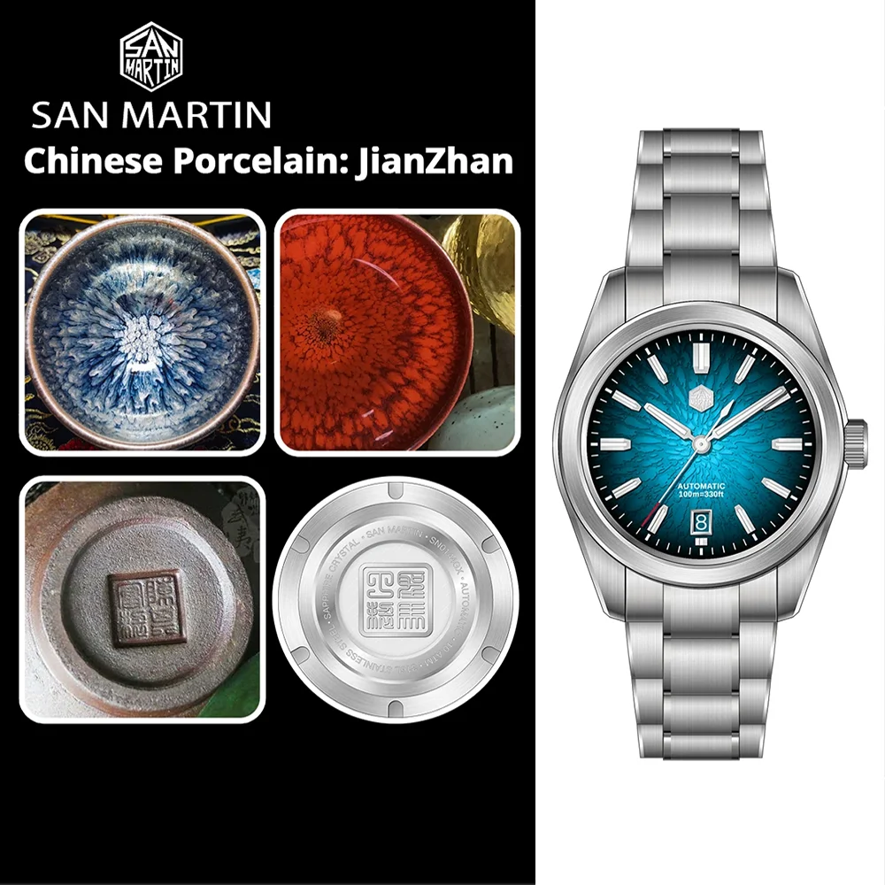 سان مارتن الأصلي الجديد 39 مللي متر الأعمال الفاخرة ساعة رجالي ميوتا 9015 تصميم الرجال التلقائي الميكانيكية مضيئة ساعات مقاومة للماء