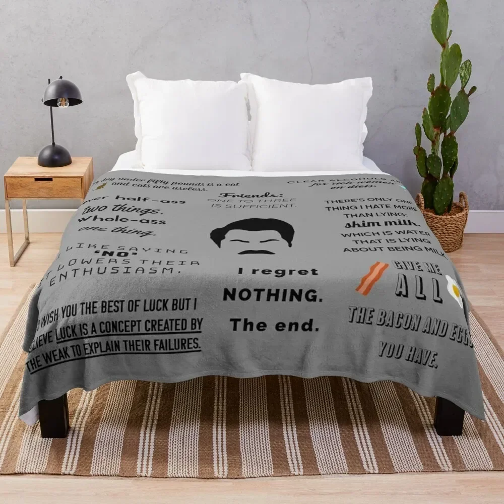 Ron Swanson - Quotes Throw Blanket Cute Plaid Sofa Quilt Warm Hairy Blankets