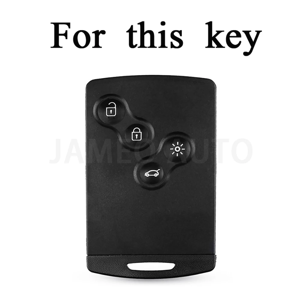 4-Tasten-TPU-Autoschlüsselabdeckung, Fernschlüsselgehäuse für Renault Laguna Koleos Megane Fob Smart Card Key Case – Detail 1