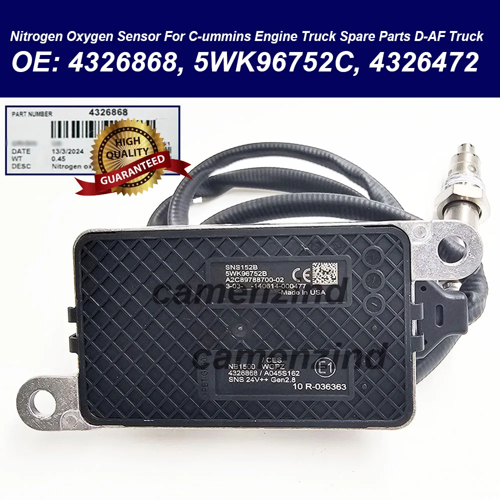 

4326868 5WK96752C 4326472 4326868RX Nitrogen Oxygen NOX Sensor For C-ummins Engine Truck Spare Parts For D-AF Truck