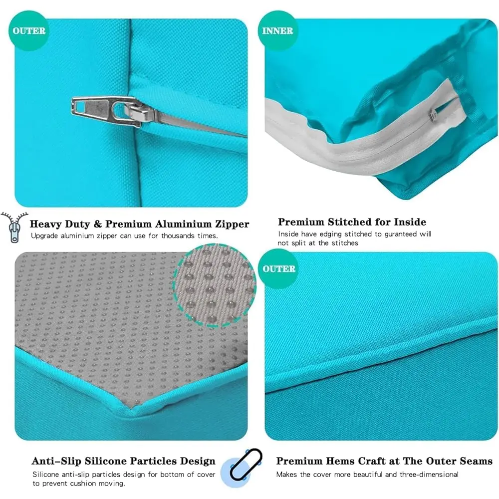 13 Pa Outdoor Seat And Ba Cushions Replacement Covers Fit For 6 Pieces 8-Seater Wicker Rattan Patio Furniture Conversation Set