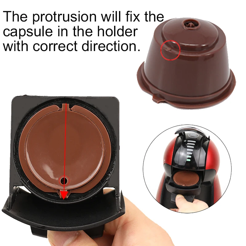 6pcs Refillable Coffee Capsule for Dolce Gusto Reusable  Empty Pods Filter Cup  Plastic  with Spoon and Brush