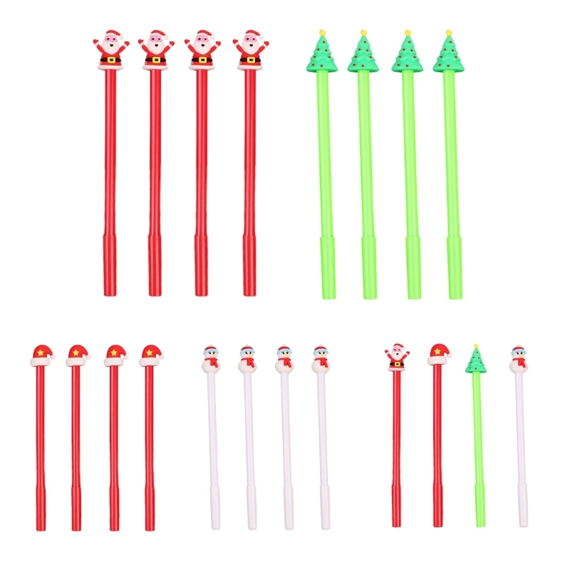 5Pcs Novelty Gel Pen Christmas Cartoon Gel Pen for Kid Student Adult Writing Noting Journaling School Stationery Supply