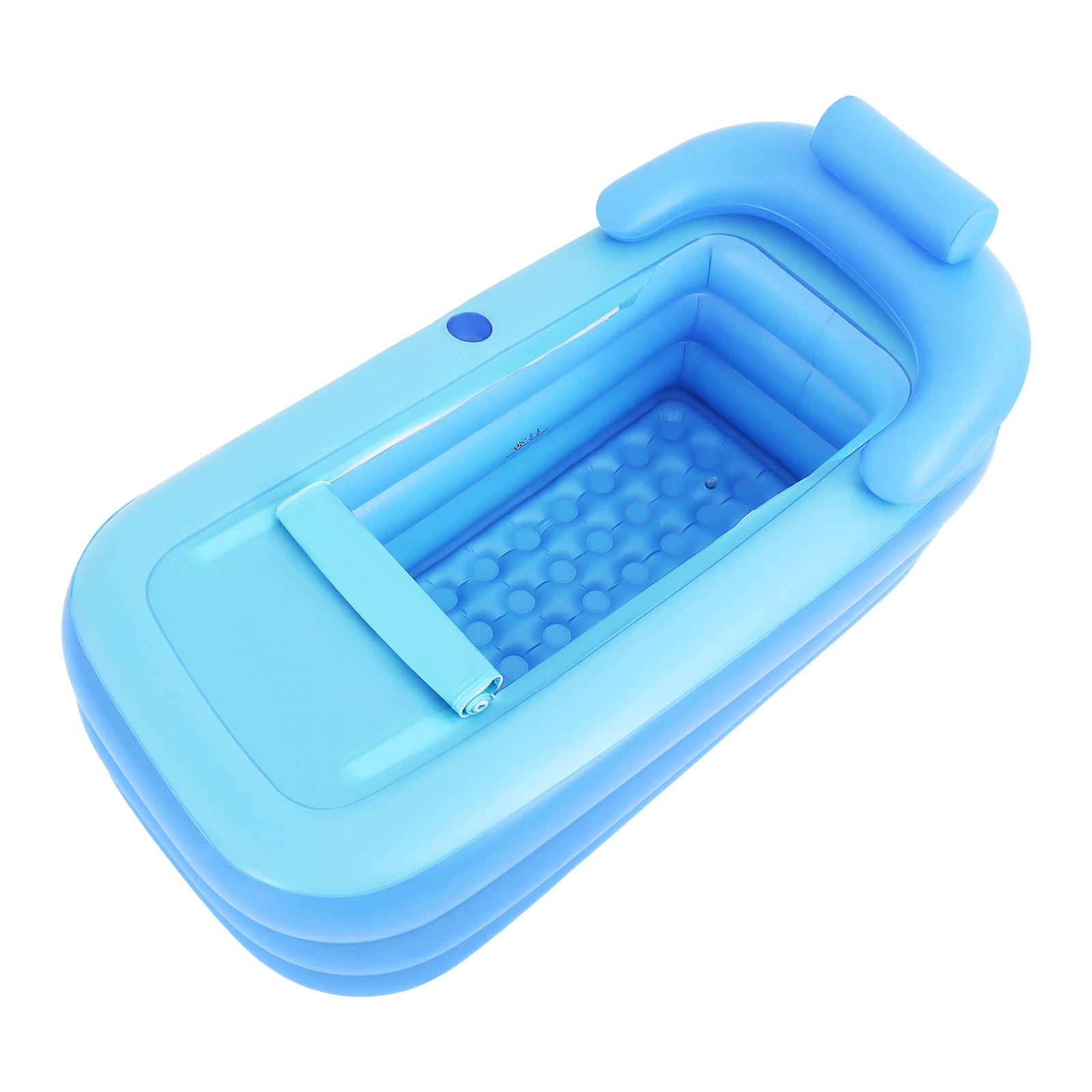 Modern Large Blue PVC Inflatable Bathtub Portable Folding Self-Contained Outdoor Bathtub for Adults And Children 160x84x64 Cm