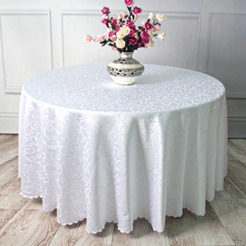 

Luxury Red Round Hotel Dining Tablecloth Square Golden Floral Wedding Table Skirt Cover Decoration Party Restaurant Table Cloth