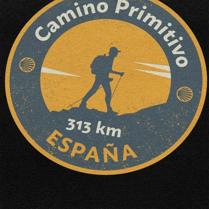 Custom Camino De Santiago Scallop Shell Tshirt for Men Short Sleeve T Shirt Fashion Spain Primitivo T-shirts Slim Fit Cotton Tee