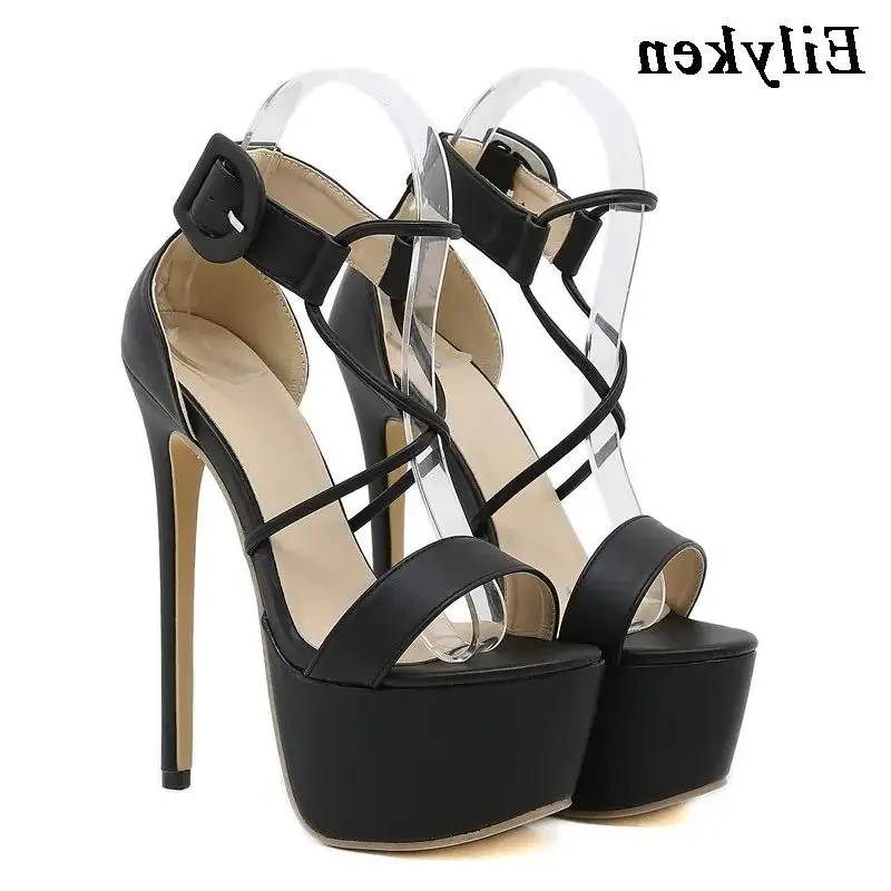 Eilyken Summer Sexy Stiletto Platform Narrow Band Women Sandals 2026 New Arrivals Ladies Buckle Strap Nightclub High Heel Shoes