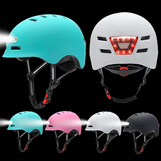 Smart Bicycle Helmet Automatic Light-sensing LED Lighting Waterproof  Safe Shiny  Comfortable And Lightweight Helmet