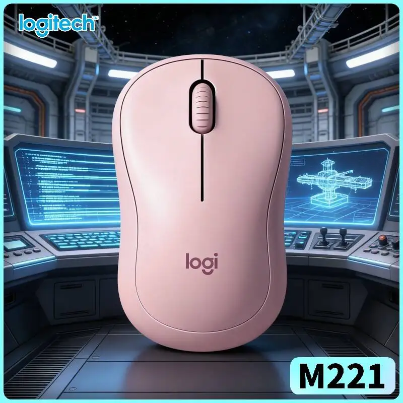 Logitech M221 Ergonomic Silent Mouse - 10m Strong Range, Long Battery, Gentle Clicks, Library Office Travel Runs