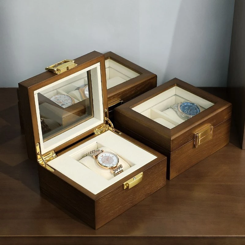 Solid Wood Watch Boxes Luxury Wristwatch Storage Box Organizer Travel Watches Case Dustproof Collection Box Watches Accessories