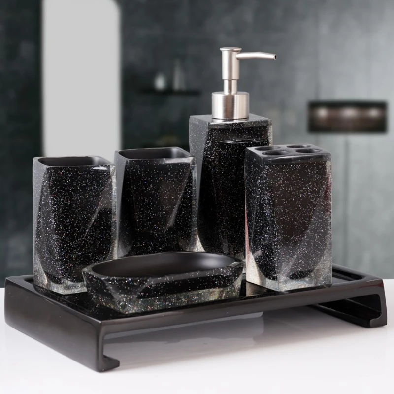 Resin Bathroom Toiletries Portable Soap Dispenser Soap Storage Rack Toothbrush Holder Mouthwash Cup Hotel Bathroom Decoration