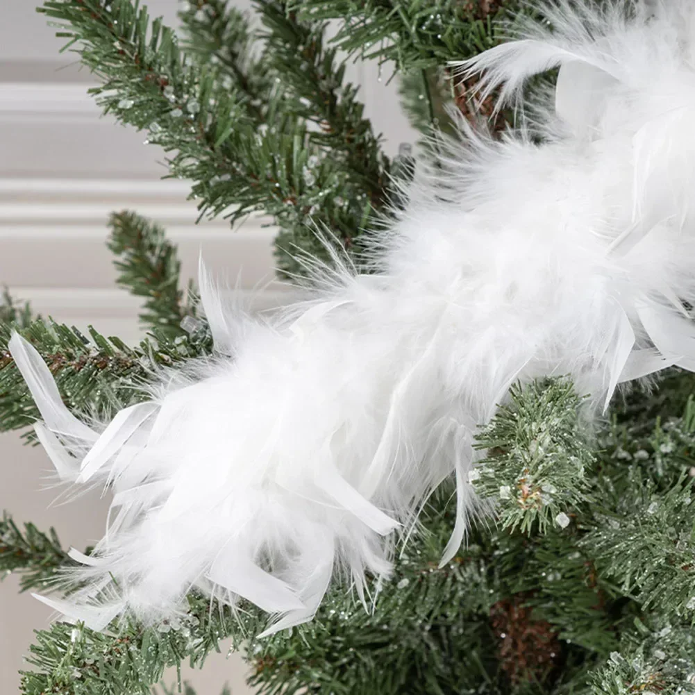Artificial White Peacock Ornament XMAS Christmas Tree Feathered Simulation Birds Christmas Tree Decoration Ornaments