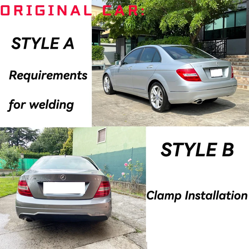 Doppelte Auspuffspitze für Benz W204 C200 C300 C180 C260 UP C63 Look Edelstahl Schalldämpferspitze Endrohrdüse