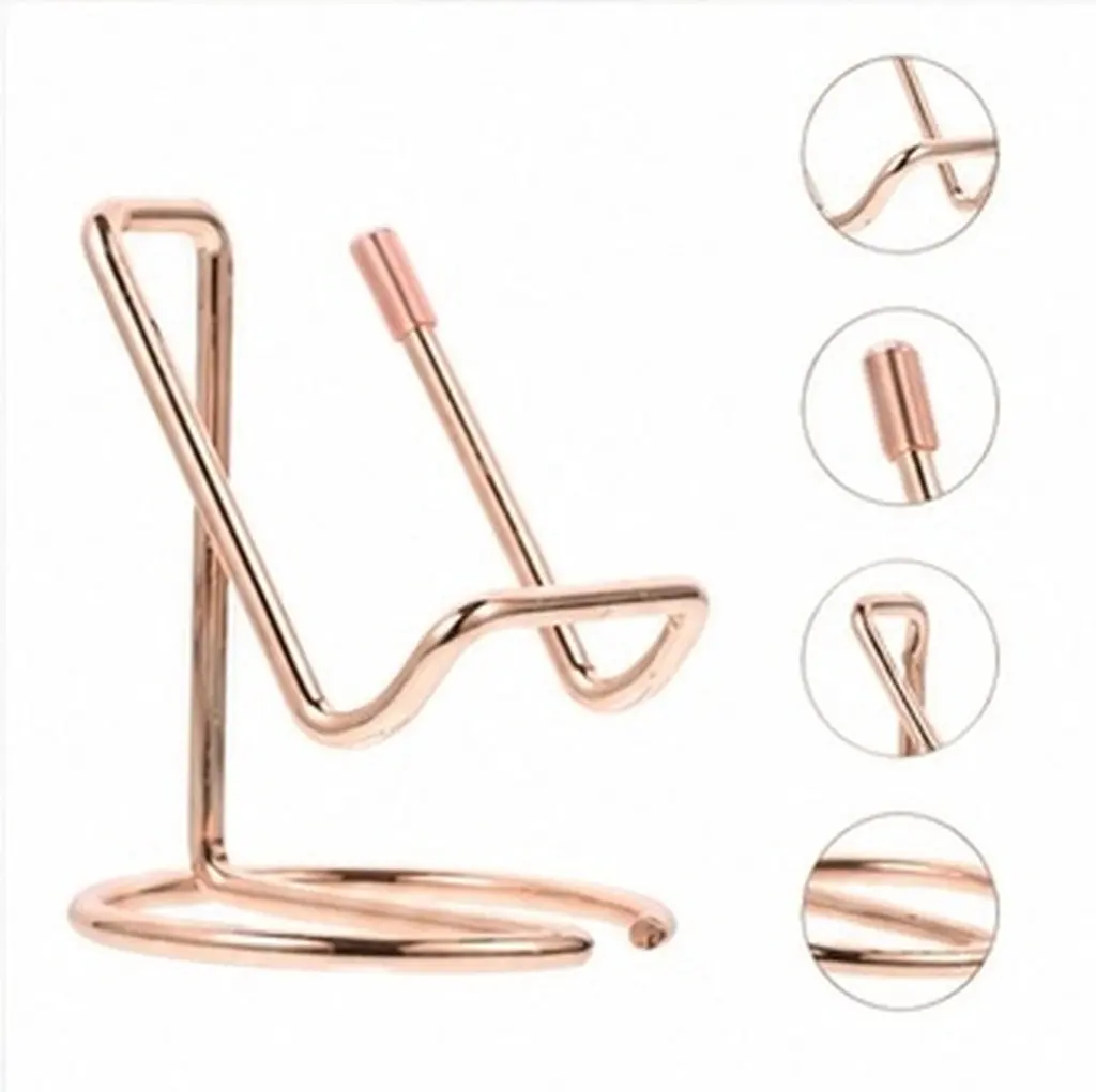 Metal Phone Stand Business Card Holder Desk Sturdy Iron Seamless Anti-Oxidation Display Stand Multi-Function Holder for Phone