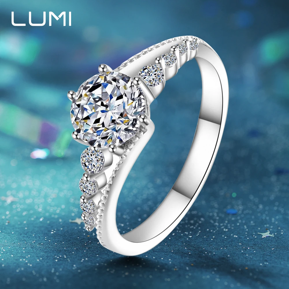 

Серебряное кольцо с муассанитом 1 карат D цвета, переплетенное из 925 пробы - витые обручальные кольца, подарок для вечной любви с бриллиантами для женщин