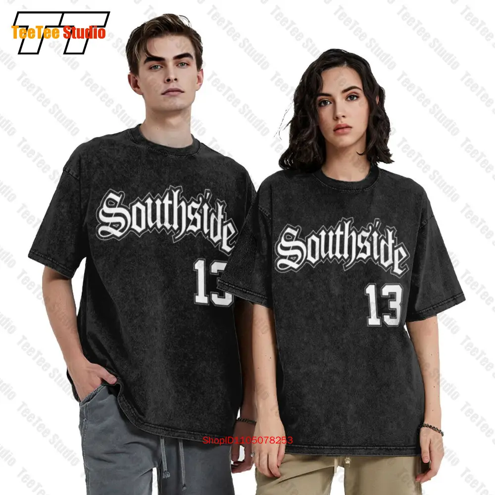 South Side 13 Jersey Cholo Chicano Latino Camiseta vintage grande 52A2 Camiseta de manga curta