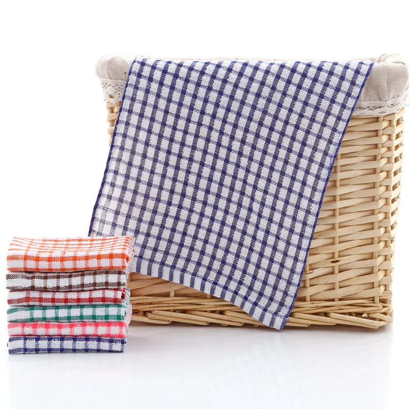 6PCS Cotton Kitchen Towel Absorbent Clean Dish Towels Kichen Cleaning Supplies