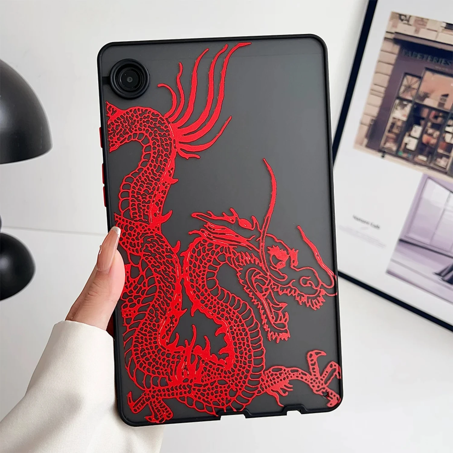 Matte Shockproof Protective Dragon Pattern Soft Tablet Shell Cover Case for Samsung Tab A9 S9 S8 S7 Plus FE S6 Lite A7 - 3D Embo