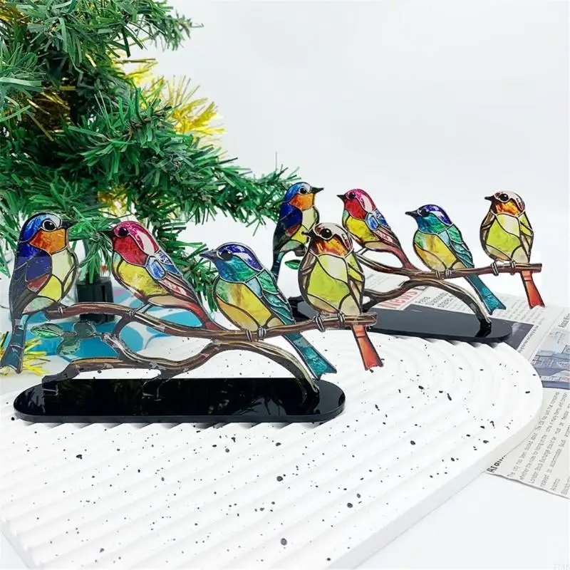 77JB Birds Desktop trang trí, chim acrylic hiện đại nghệ thuật trang trí nghệ thuật trang trí cho tủ, văn phòng, phòng khách nhà