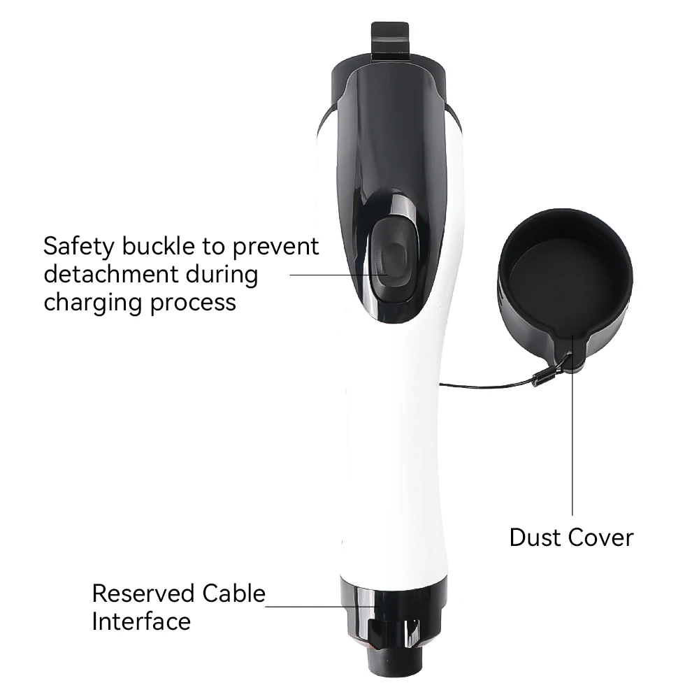ADPOW portátil 16A Type1 SAE J1772 EV enchufe 1 fase 3.5KW cabeza de pistola de carga de coche eléctrico aleación de cobre Chapado en plata IP55