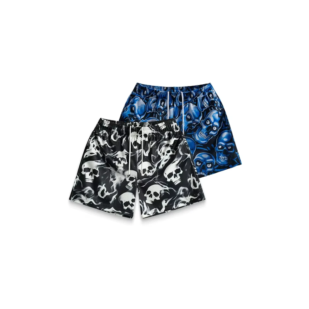 

Summer Hot-selling New Men's Shorts Skull Graphic 3D Printed Swimming Pants Hawaiian Shorts Quick-drying CasualBeach Shorts Moto