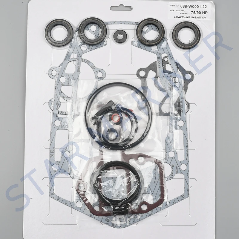 Kit guarnizioni unità inferiore 688-W0001-22 per motore fuoribordo Yamaha 1999-2010 75-90HP 4 tempi (R157) 688-w0001-20 688-W0001-22-00