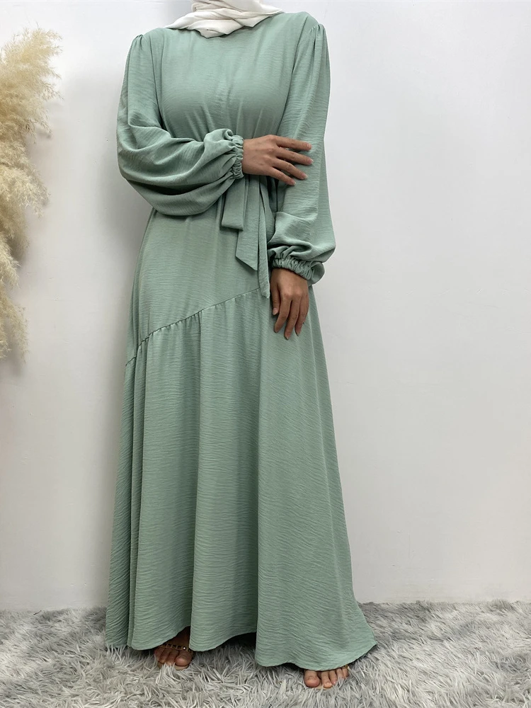 Eid Muslim Dress for Women Abaya Morocco Party Dresses Ramadan Lace-up Abayas Kaftan Islam Modest Dubai Arab Long Robe 2024