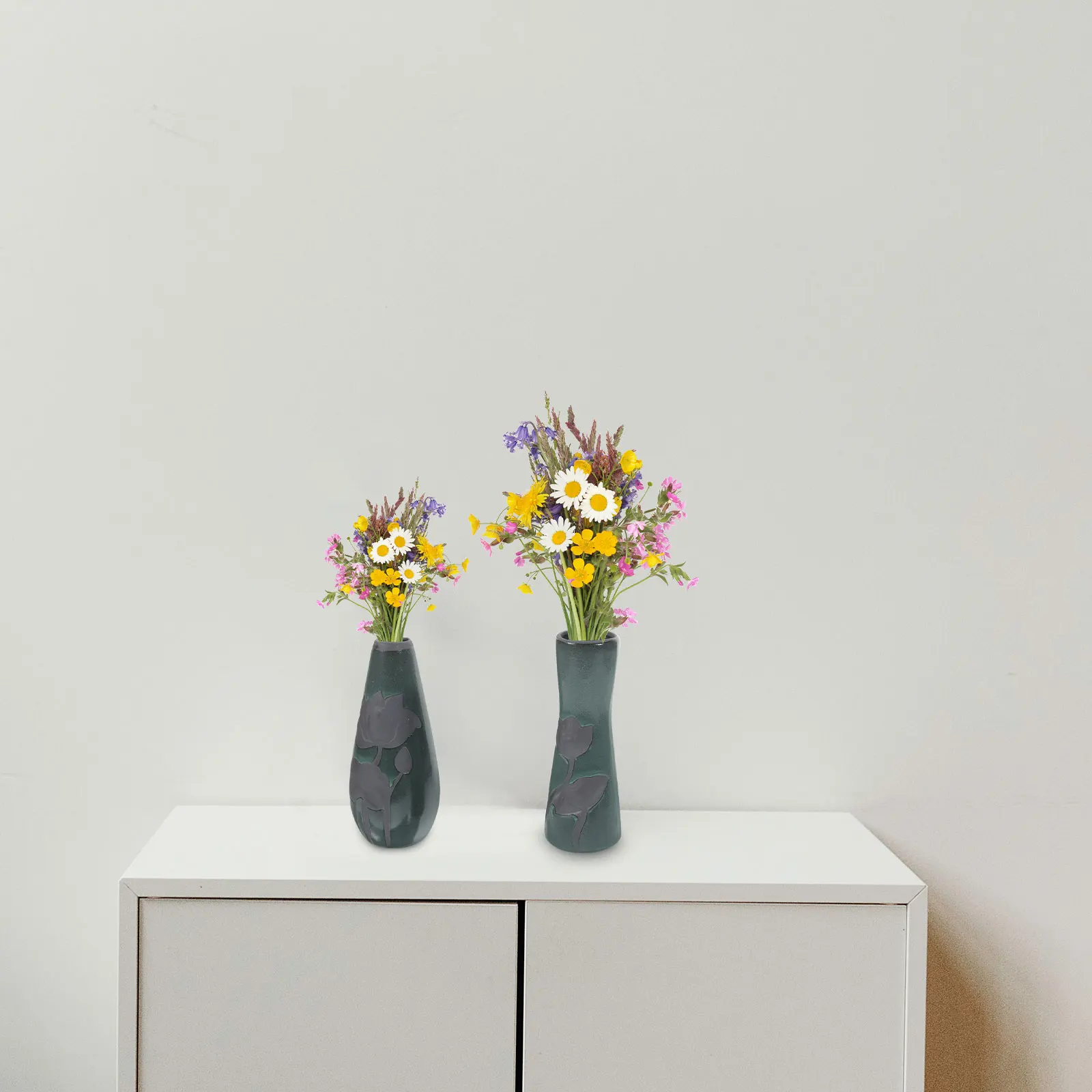 

2 Pcs Flower Vase Centerpiece Flowerpots Porcelain Decorative Plant Indoor for Plants