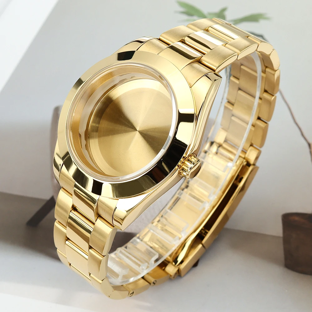 Bevel Edge 36mm/39mm Stainless Steel Watch Case Sapphire For Air King NH35 NH34 NH36 NH38 Miyota8215 Slide Buckle Bracelet Parts