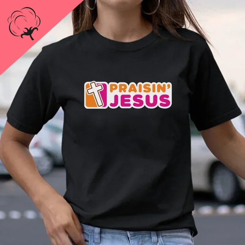 Jesus T-shirt Christian Cross Religious Tops Women Men Faith Clothes Pray Holy God Lady