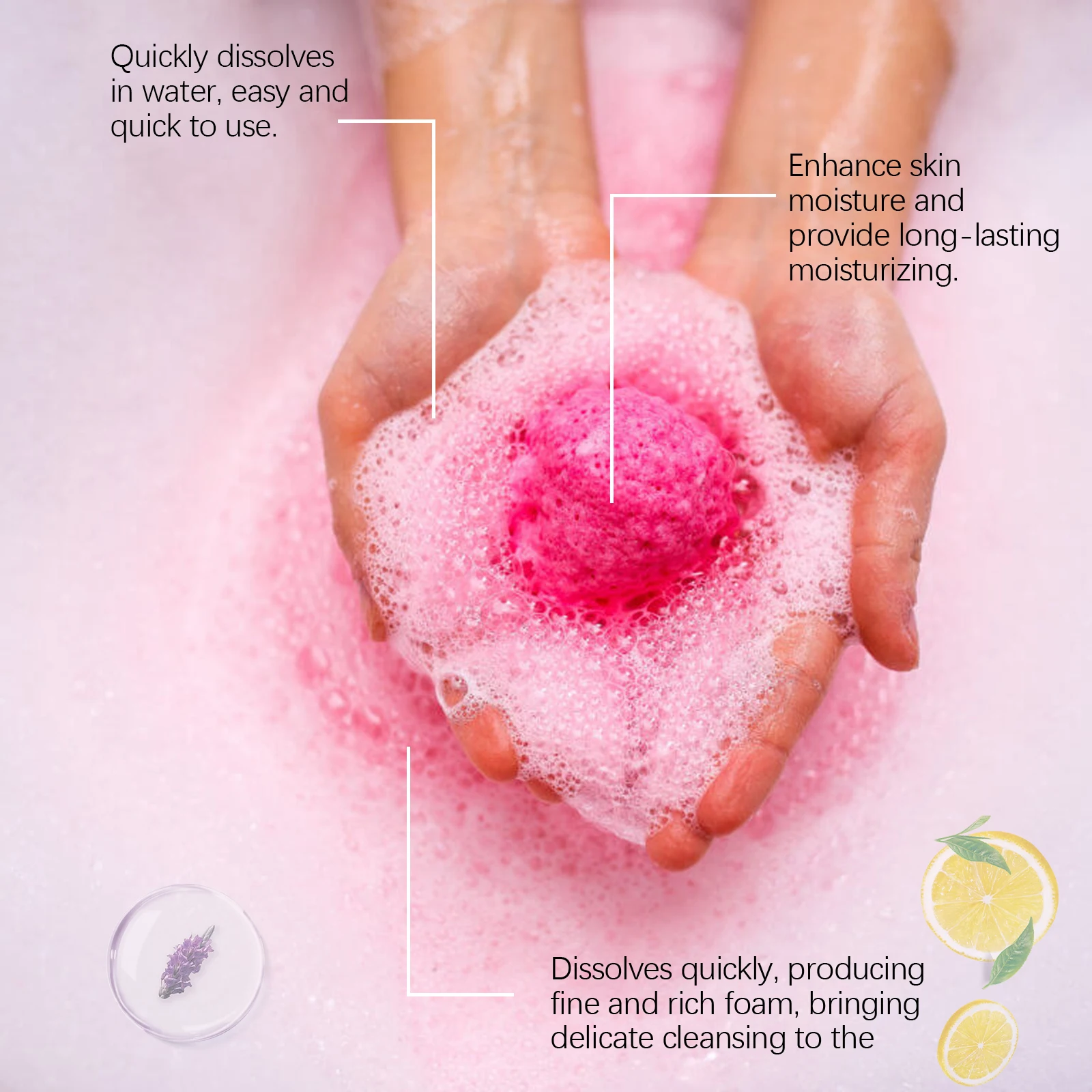 

Lavender Bubble Bath Balls Long Lasting Fragrance Improve Exfoliating Foot Odor Cleanse Relax Stress Moisturizing Salt Bath Ball