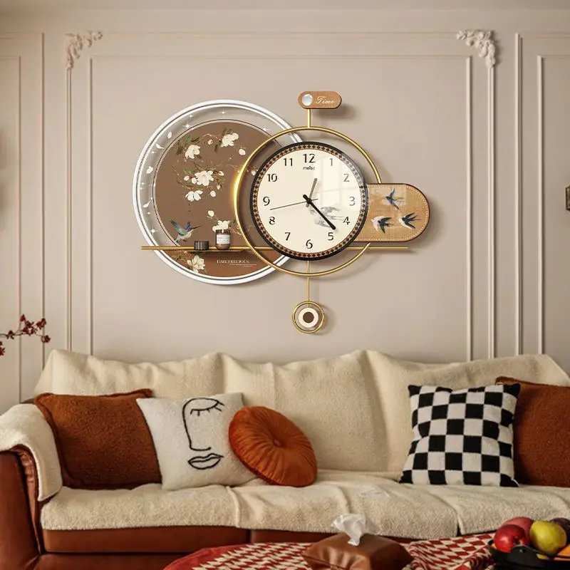 

Antique wall clock living room decoration painting Dining room hanging picture clock mute new family decoration