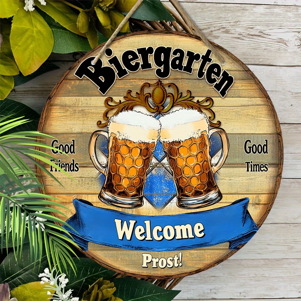 Wooden Sign for Oktoberfest, Welcoming Guests to The Beer Garden with a Cheerful 'Prost', Perfect for Decorating Doors Or Walls